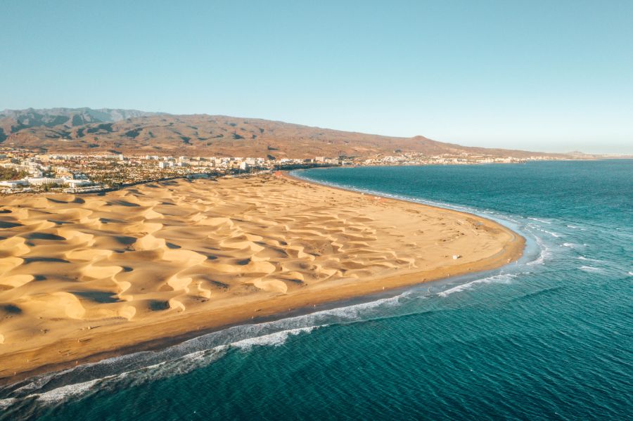 Letecký pohľad na duny Maspalomas